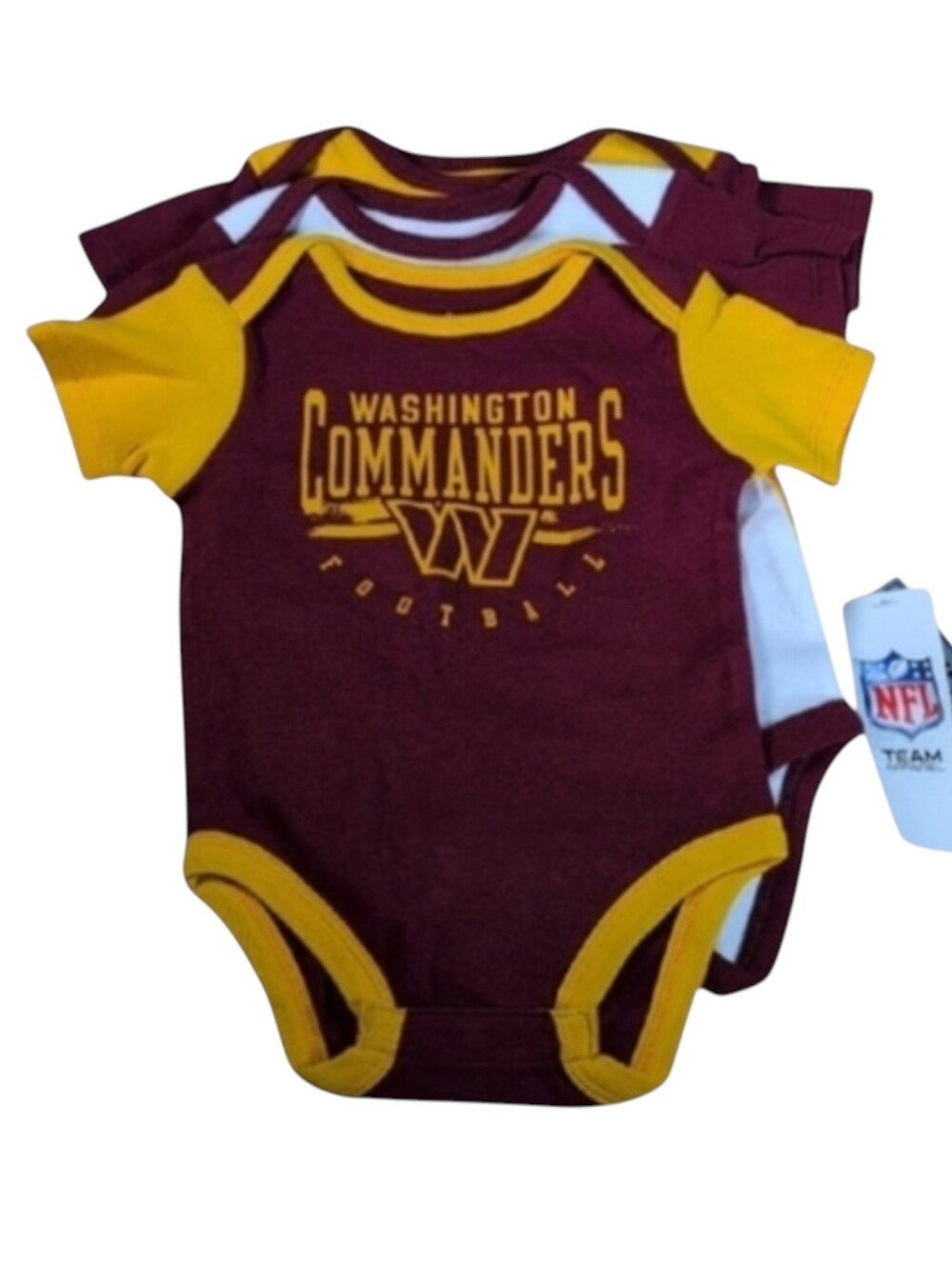 NFL Washington Commanders Baby Creeper Onesies Size 3-6 Months Set Of 3